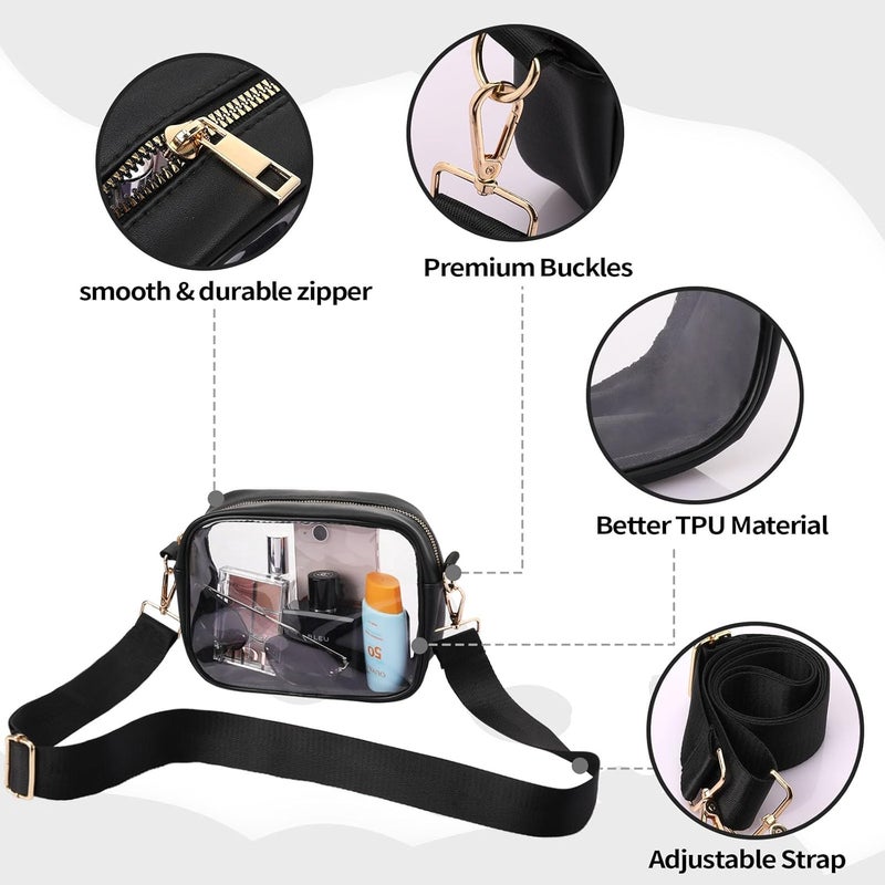 yuanming Clear Bag Stadium Approved, Clear Crossbody Purse Bag, Clear Stadium Bags for Women - Image 5